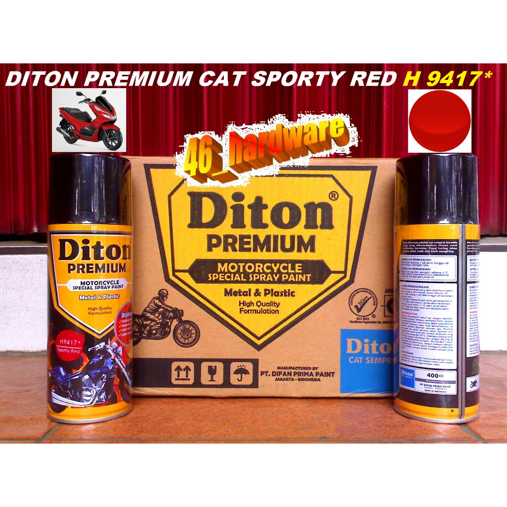 DITON PREMIUM CAT SEMPROT HONDA SPORTY RED PAINT H 9417* MERAH - 46_hardware