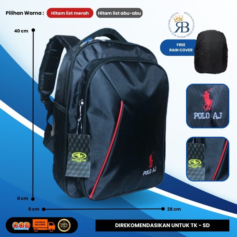 Tas Ransel Polo AJ/Tas Sekolah Polo Untuk TK-SD/Tas Laptop Polo Unisex