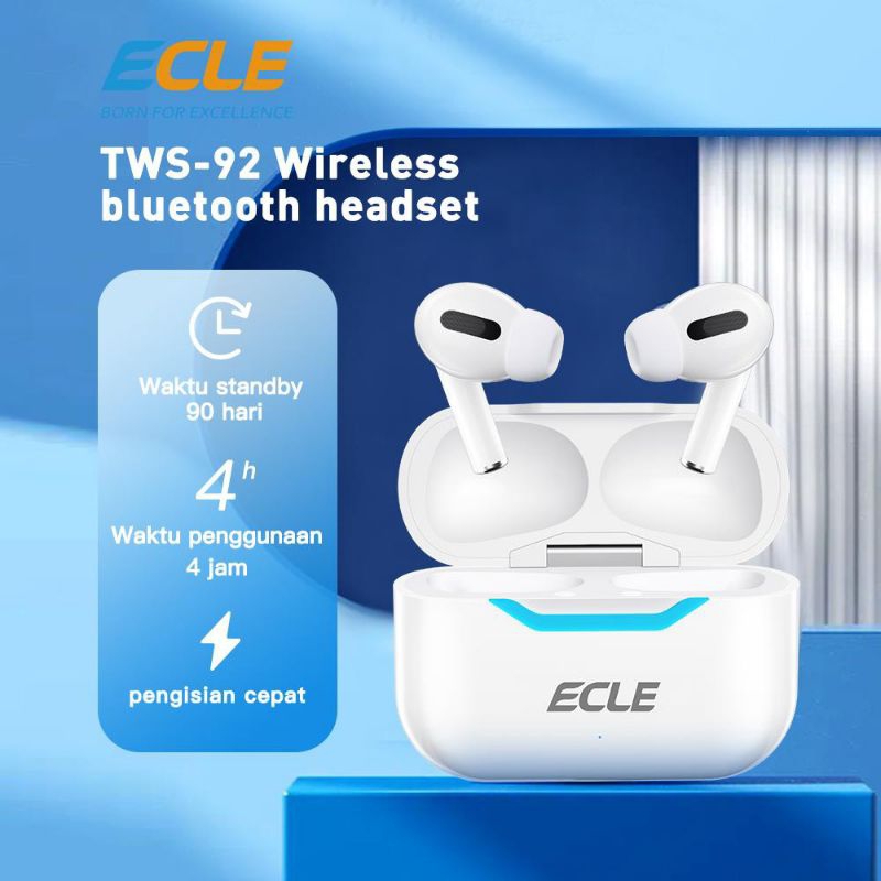 ECLE T92 TWS Earphone In-Ear Bud Bluetooth 5.0