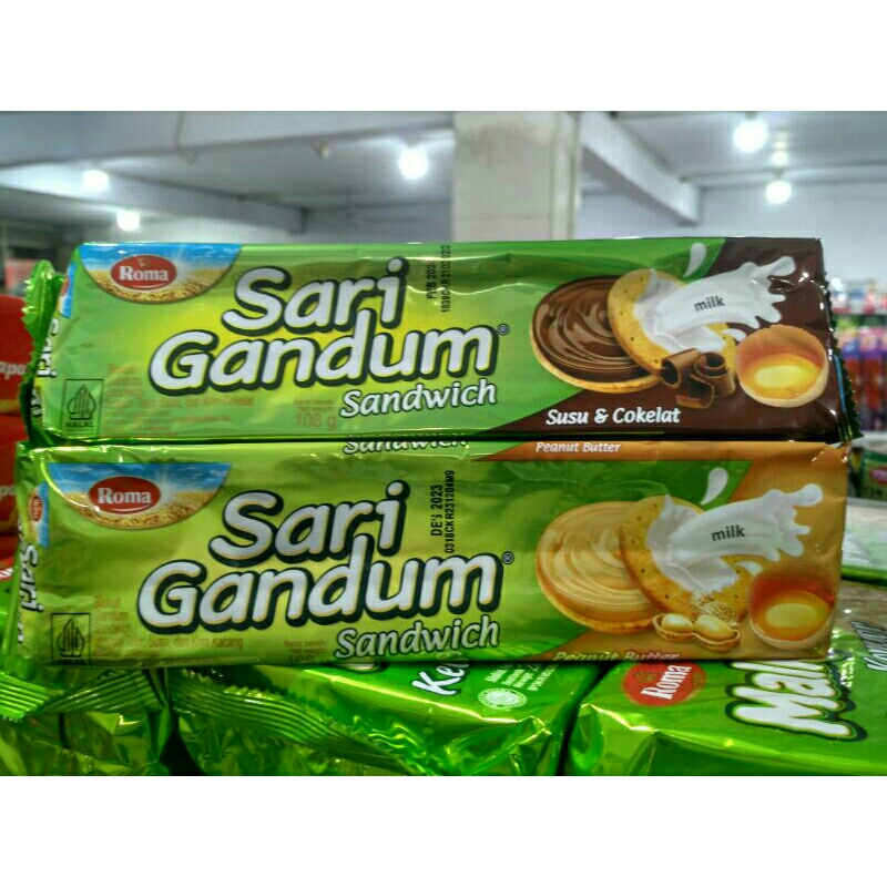 

Roma Sari gandum susu coklat dan susu peanut 108 gr