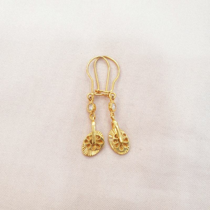 Anting kait gantung emas asli kadar 400