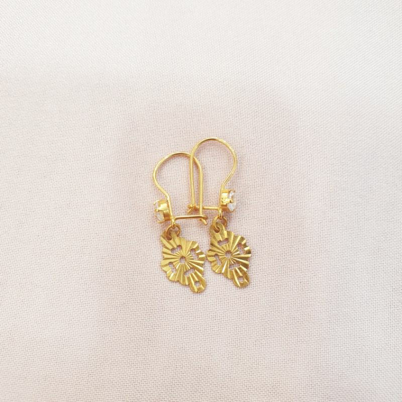 Anting kait gantung emas asli kadar 375