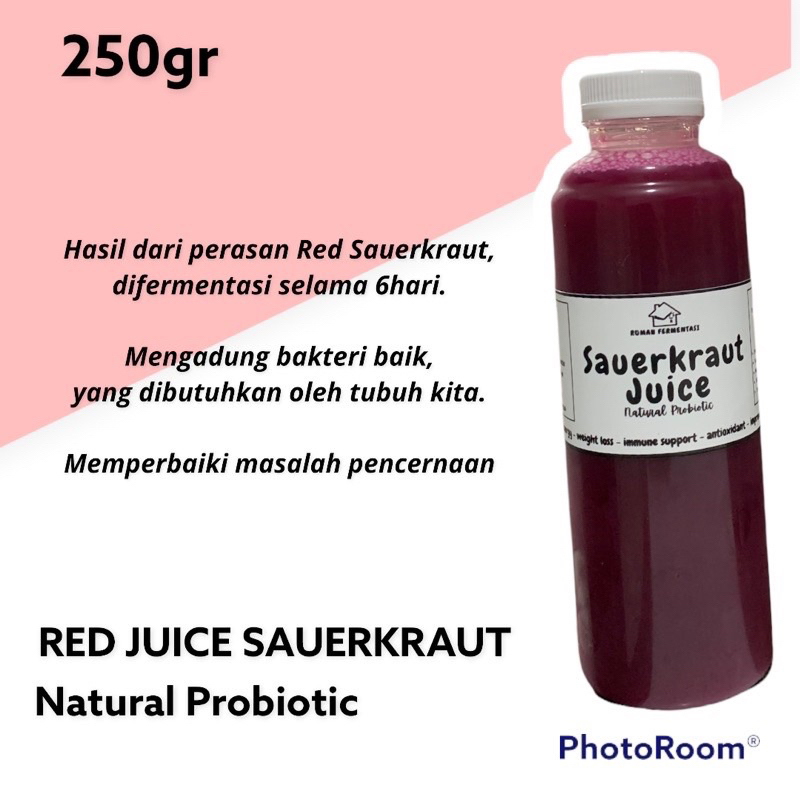 

250ML JUS RED SAUERKRAUT BOTOL PLASTIK