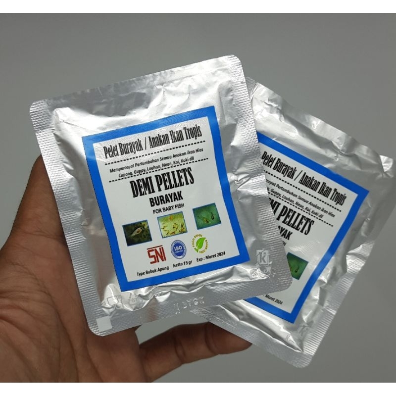 15 Gram Demi Pellets Burayak Pakan anakan ikan hias Cupang Guppy Molly dan lainnya