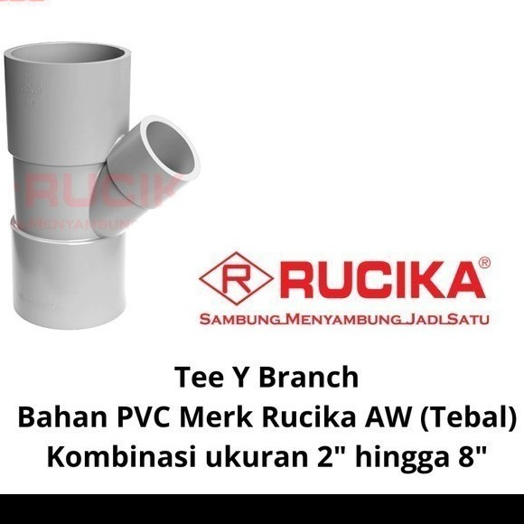 Tee T Y 8 x 4" inch 45 derajat rucika AW