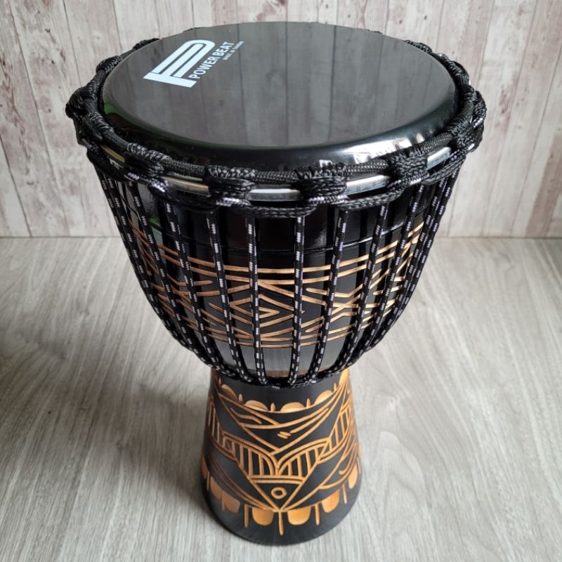 Kendang Gendang Jimbe Darbuka Pakai Mika 8 Inch Ukir Super Black Berkualitas