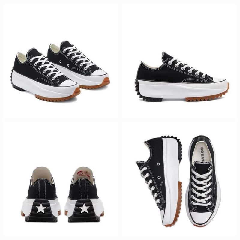 100% Original Converse Run Star Hike Sepatu Kets Unisex - Hitam/Putih/Gum CON168816C000003