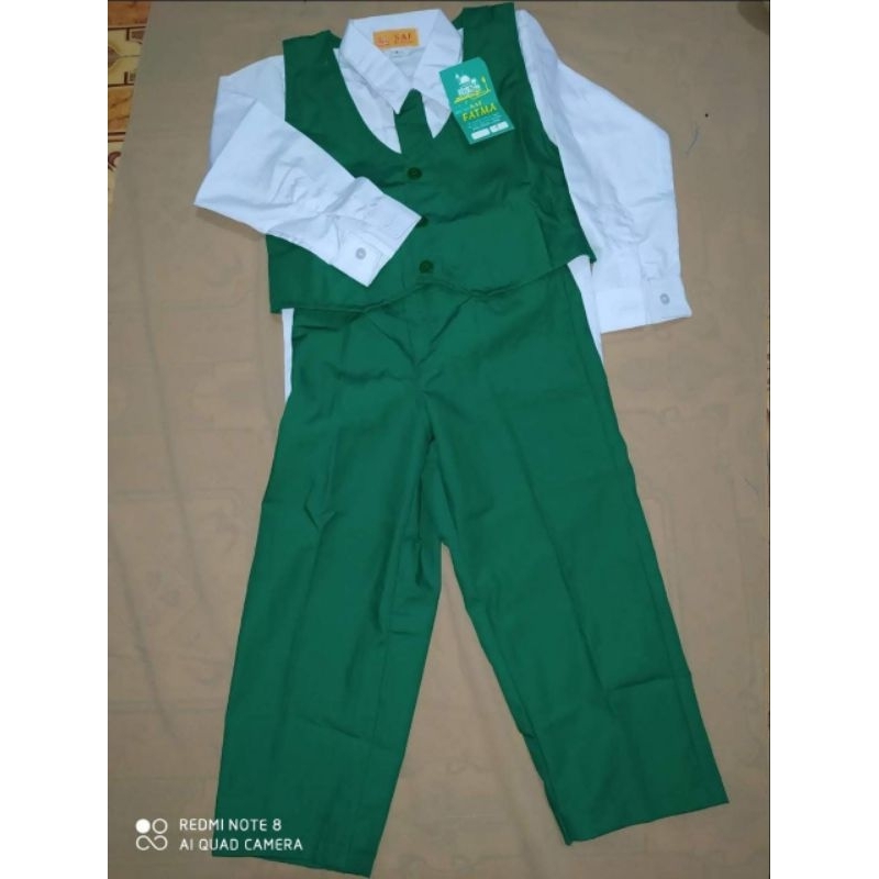 seragam TK seragam MI seragam sekolah seragam muslimat seragam warna putih hijau panjang harga terja