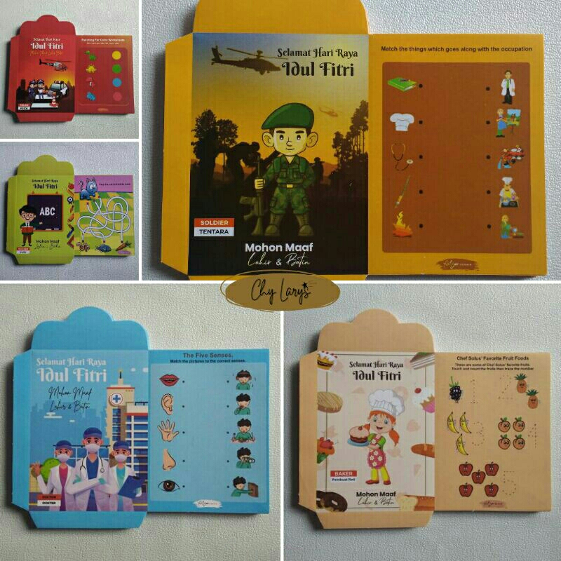 

50 PCS Amplop Lebaran Medium Profesi Angpau Kekinian Glosy Viral