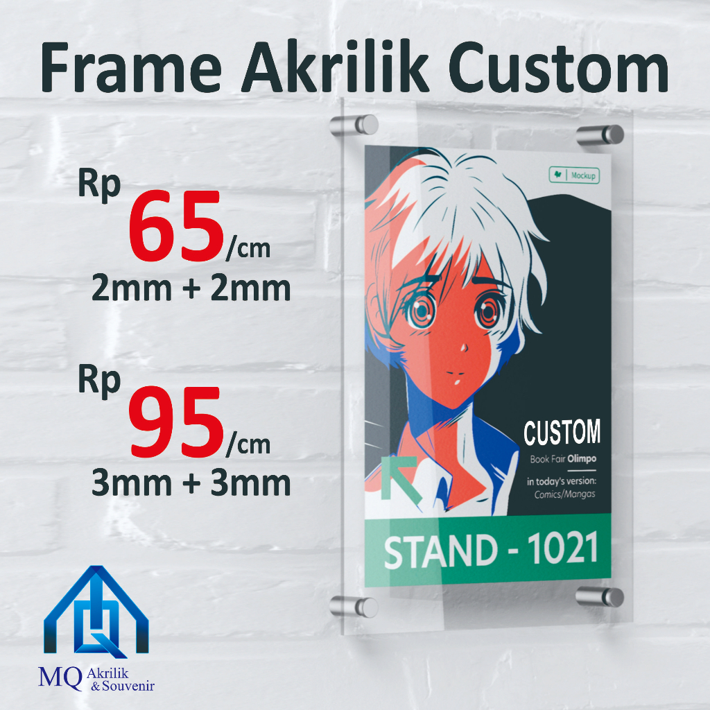 Frame Akrilik Poster Dinding Custom | Pigura Akrilik Dinding | Frame Display Akrilik Ukuran Custom