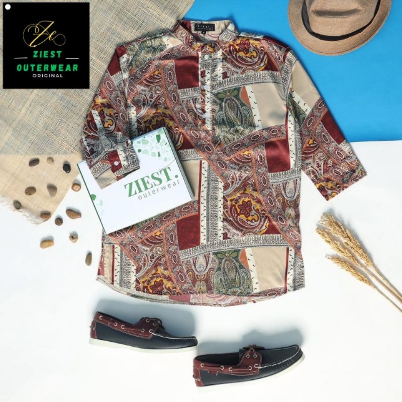 ZIEST OUTERWEAR Unisek Silky Premium Motif Lengan Tanggung Over Size