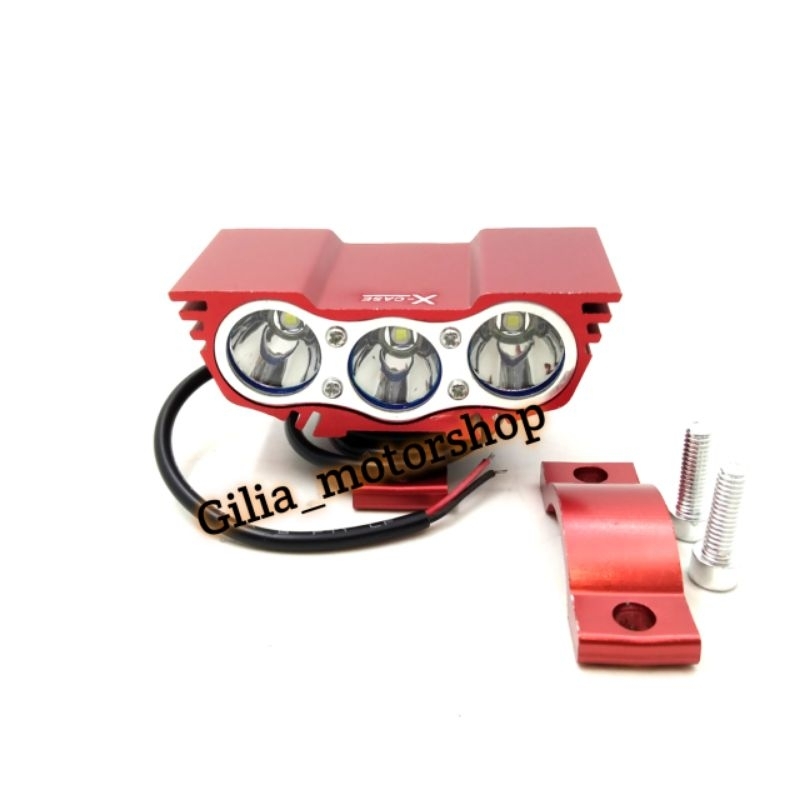 Lampu tembak OWL mata elang 3 mata 30 watt Led White &amp; Yellow Universal Lampu Motor Sorot OWL  Cree 3mata ultrafire