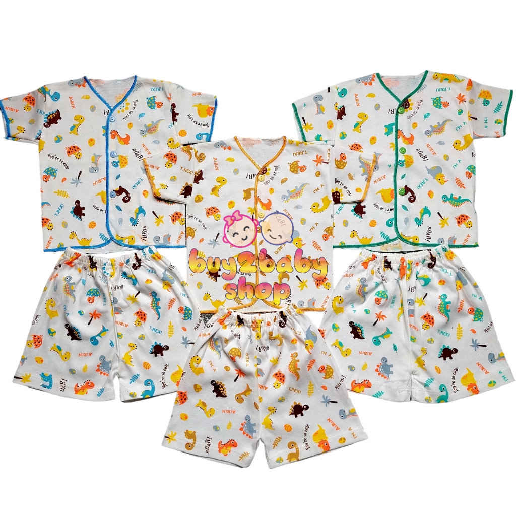 Baju bayi setelan piyama CPR dan panjang putih motif airin baby 0-3 bulan 3 setelan