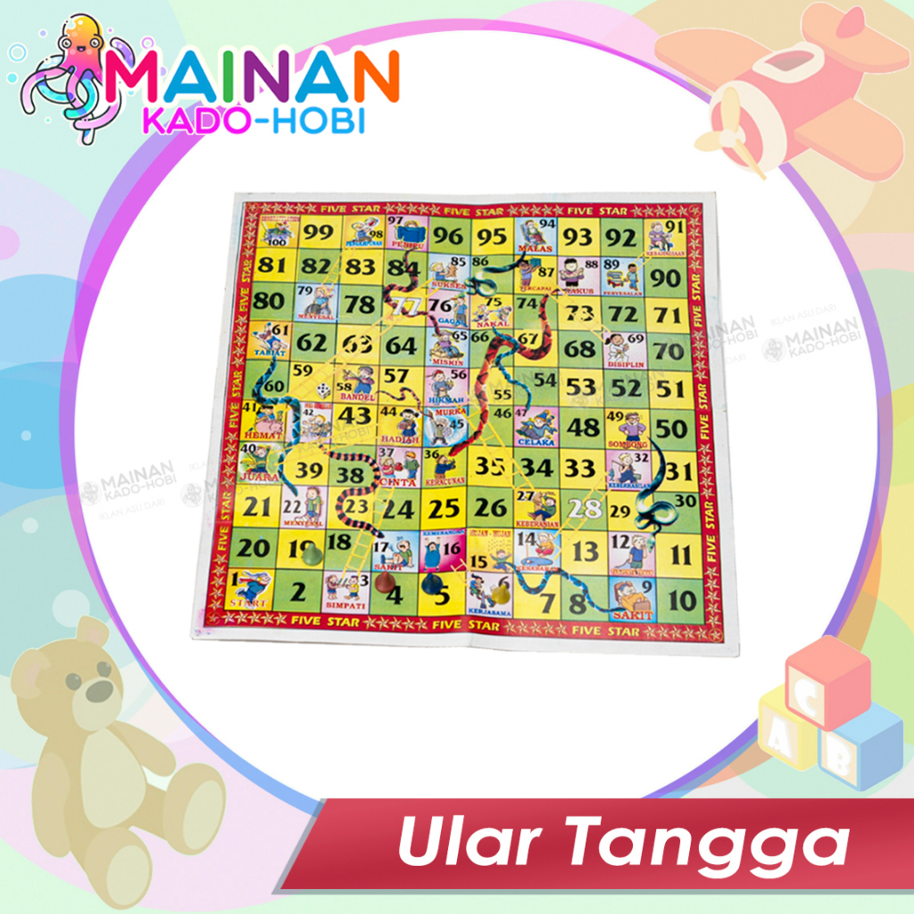 MAINAN EDUKASI ANAK LAKI PEREMPUAN ULAR TANGGA SNAKE LADDER TOYS