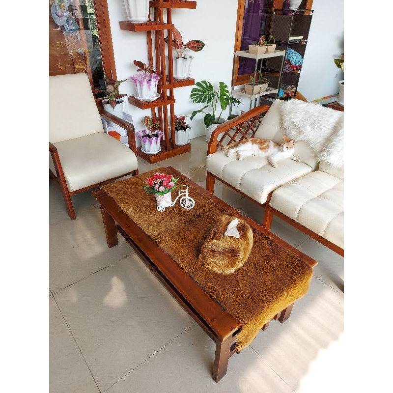 Promo Ramadhan Set Taplak + tisu bulu korea pendek warna gold bisa untuk dashboard mobil, alas sofa 