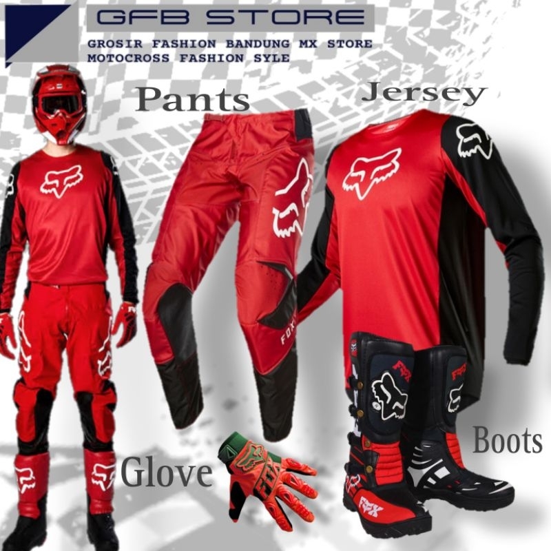 Jersey Set Pants Motocross Boots Motor Cross Glove Traill