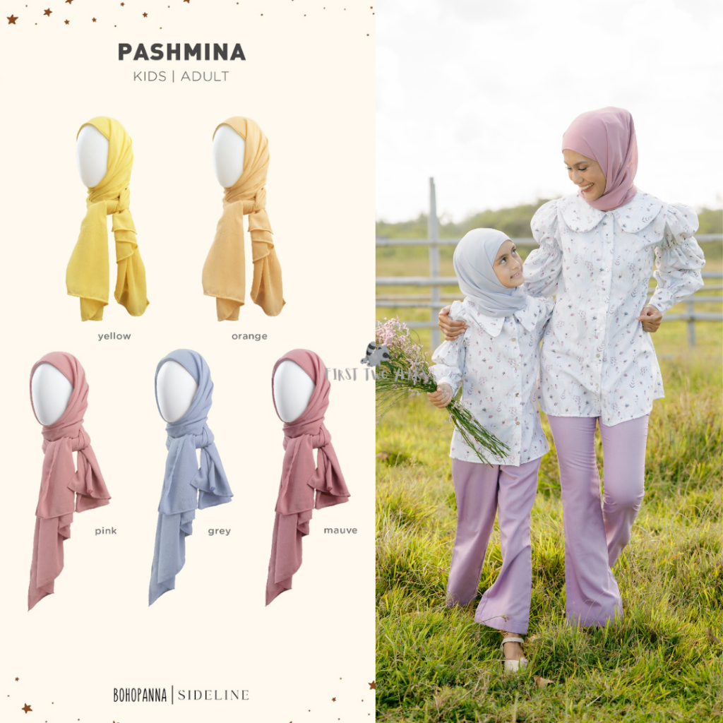 Bohopanna X Sideline - Pashmina for Kids and Adults / Pashmina Instan Anak Dewasa