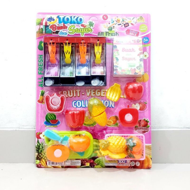 Mainan Toko Buah dan Sayur Potong - Kasir Kasiran Anak Perempuan Cewek