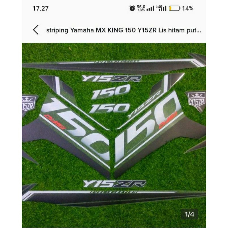 Striping sticker Jupiter MX 150 / MX KING / Y15ZR lis hitam