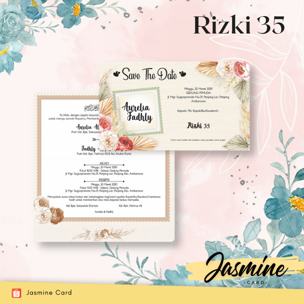 BLANGKO UNDANGAN PERNIKAHAN TERMURAH RIZKI 35