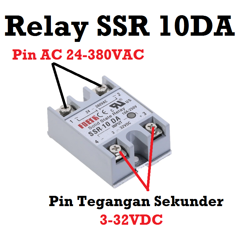 [HAEBOT] Relay Saklar DC SSR 10DA 10A 3-32VDC 24-380VAC 3-32V 24-380V AC Elektromagnetik Switch Coil CNC