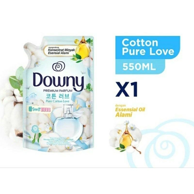Downy cotton pure love pewangi pelembut pakaian putih 550 ml