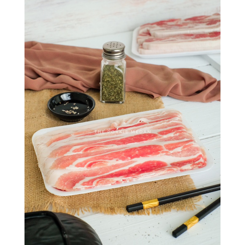 

Thin slice Pork Belly The Porkie samcan hotpot grill bbq daging babi