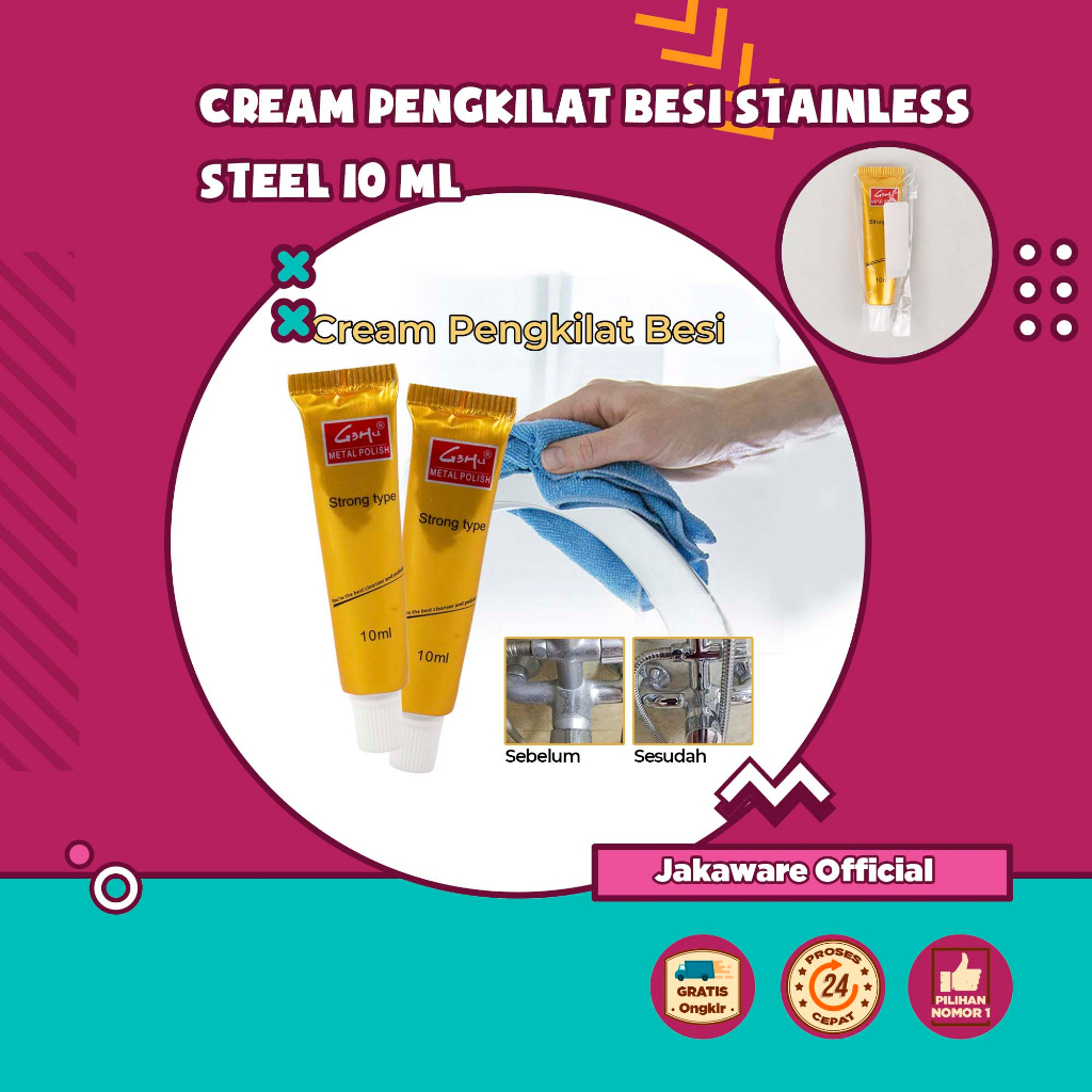 G3HU CREAM PENGKILAT BESI STEEL PASTE METAL POLISHING 10ML WAX MENGKILAPKAN CINCIN KERAN LEDENG JAM 