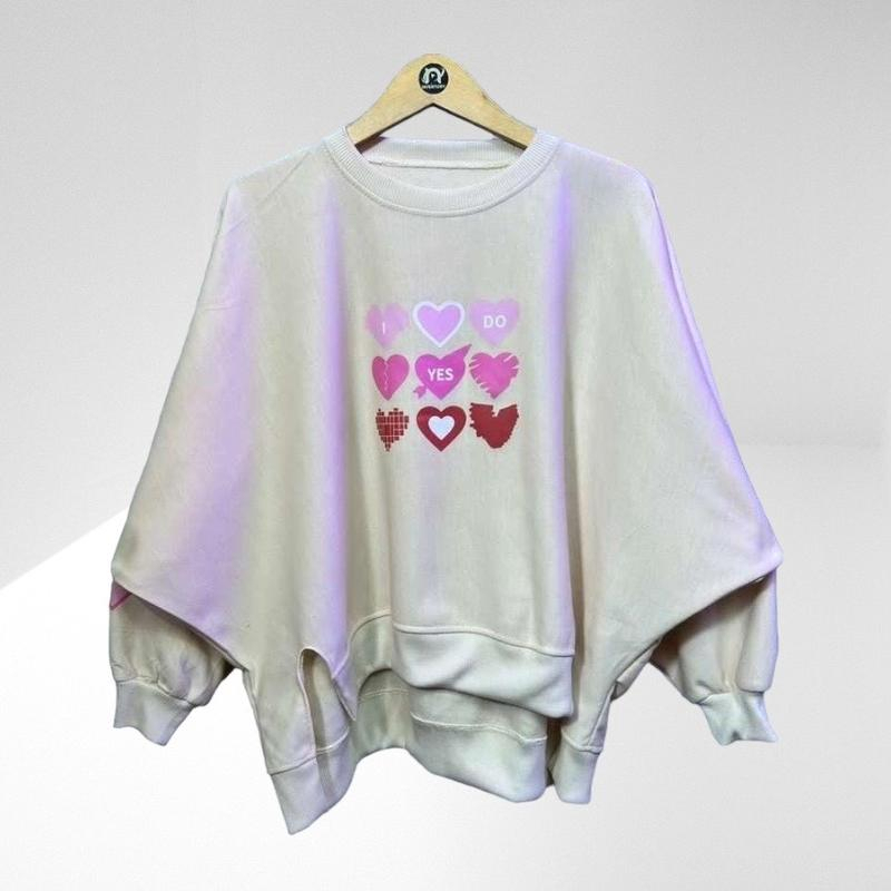 SWEATER JUMBO YES I DO - KOREAN STYLE - NINE LOVE ICON BATWING XXXL BELAH PINGGIR OVERSIZE JUMBO WANITA TERBARU NTR