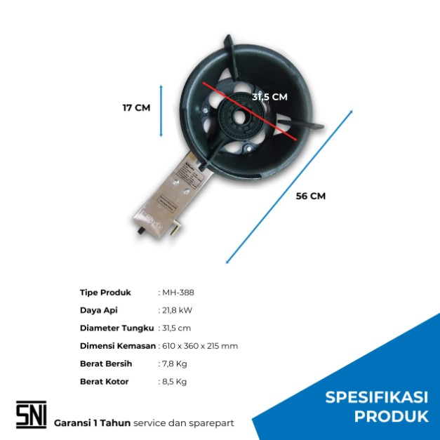 Kompor Gas Miyako MH388 / Kompor Miyako MH-388 / Kompor Miyako Tekanan Tinggi / Kompor Miyako HIGH PRESSURE