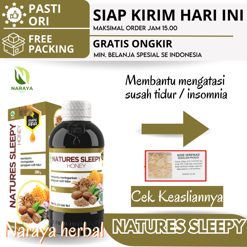 NATURES SLEEPY HONEY Madu Insomnia Solusi Tidur Berkualitas Deep Sleep 280 gram
