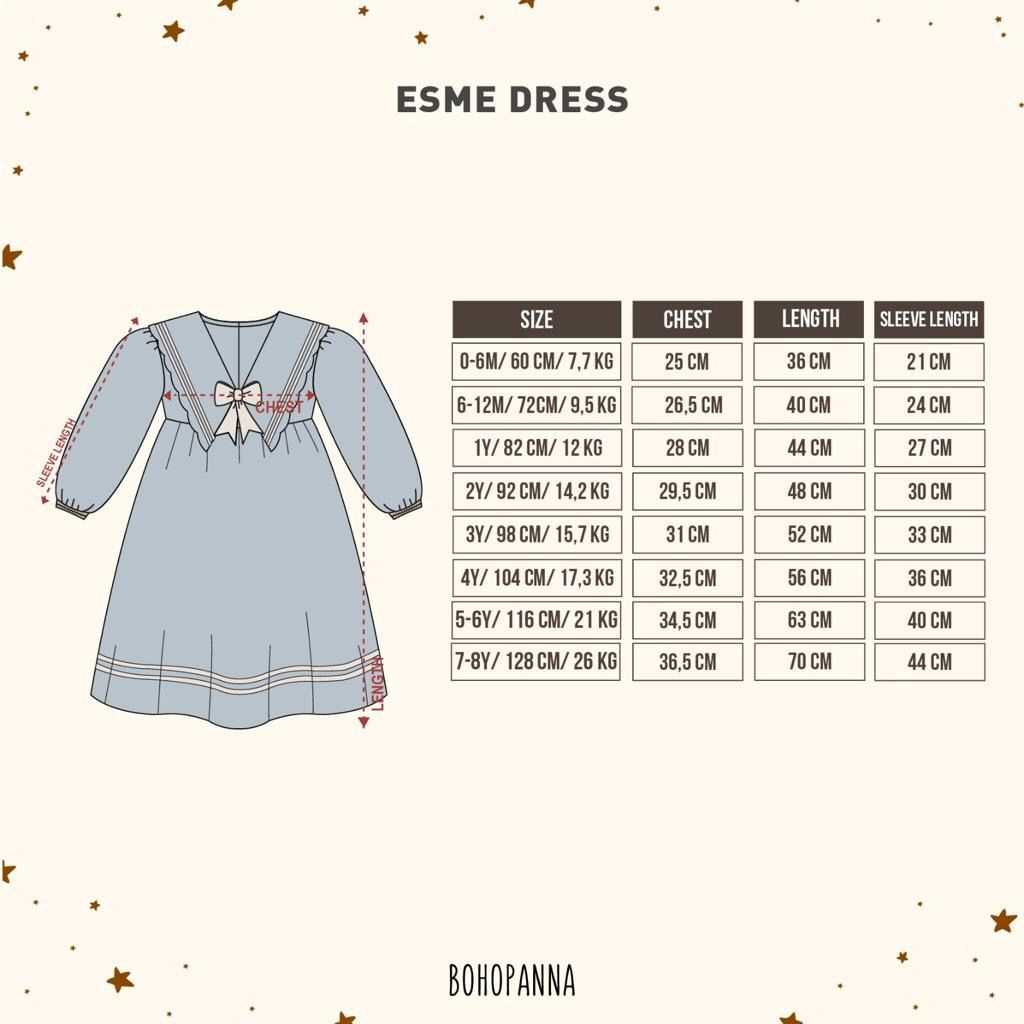 BOHOPANNA ESME DRESS / DRESS ANAK PEREMPUAN