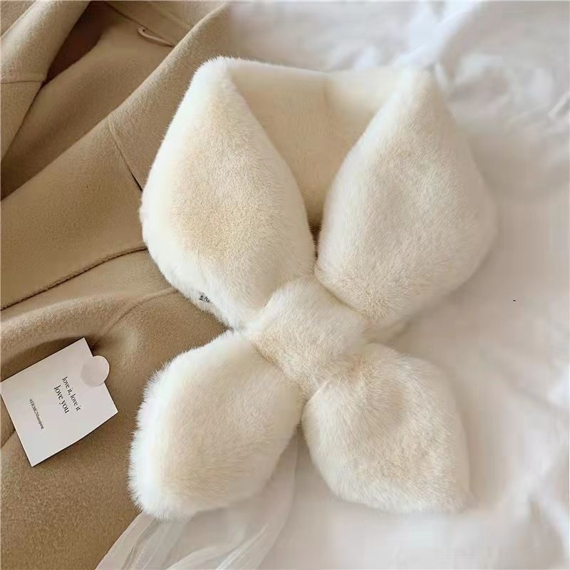 Syal winter bulu mewah lembut  /scarf winter pita dasi