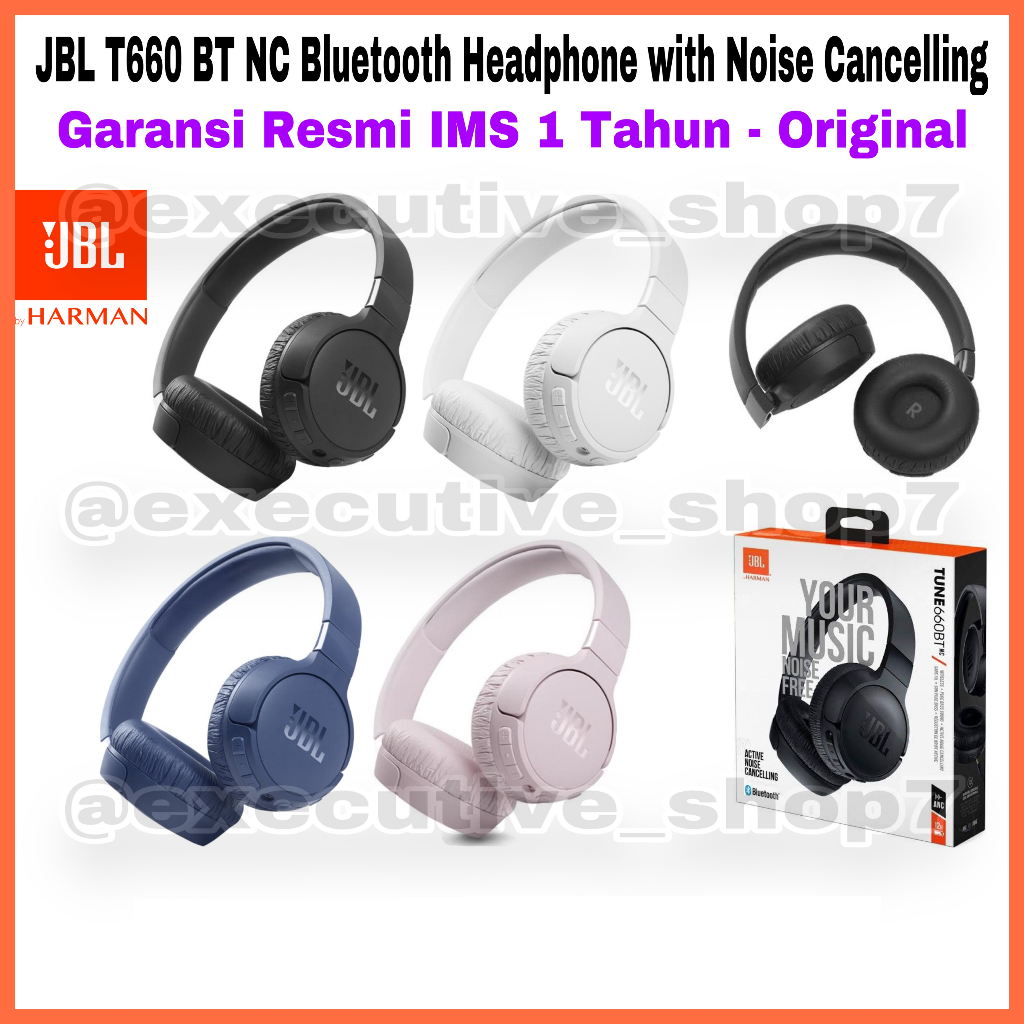 JBL T660 BT NC Bluetooth Headphone with Noise Cancelling Garansi Resmi IMS 1 Tahun