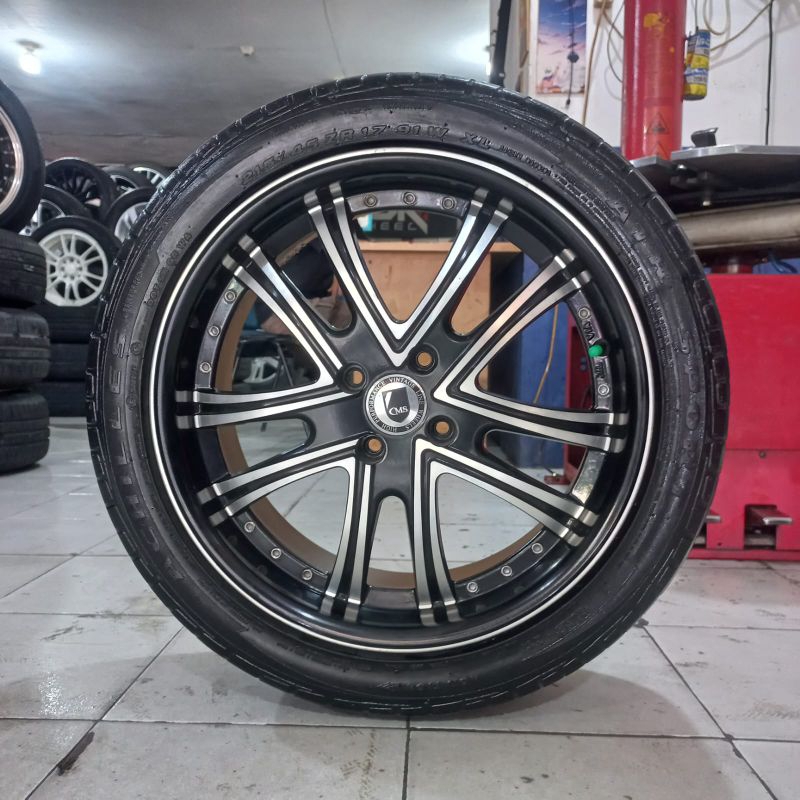 Velg Mobil Bekas Racing MS Ring 17 pcd 4x100 + Ban 205 45 R17