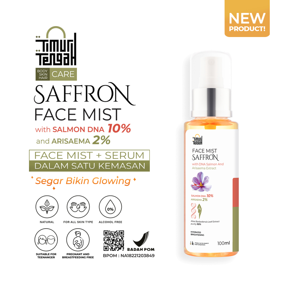 Saffron Face Mist + Serum DNA Salmon 10% and Arisaema 2% Facemist By Timur Tengah