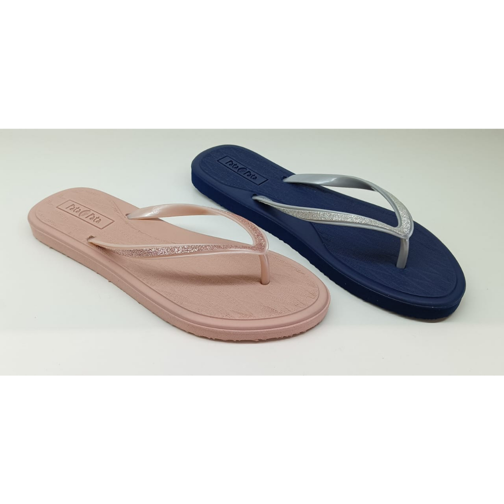 Bata Sandal Jepit  Wanita Model Flat Dusty Pink Navy 5725254/5729254
