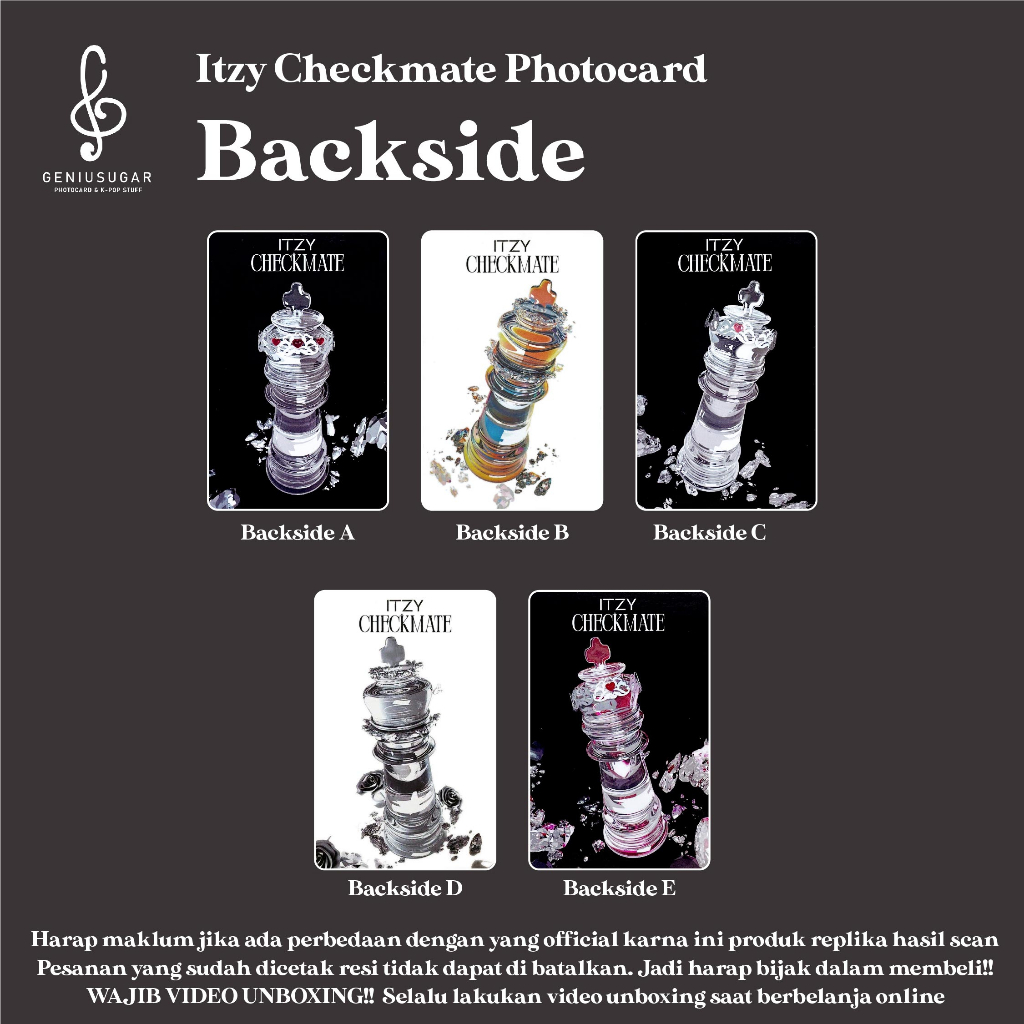 [REPLIKA ITZY] PHOTOCARD CHECKMATE UNOFFICIAL