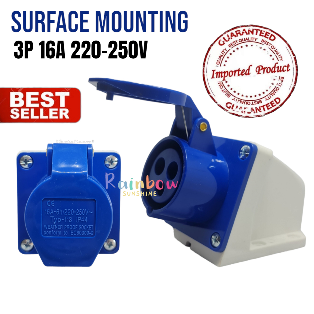 Surface Mounting 3P 16A 113 Wall Socket Waterproof IP44