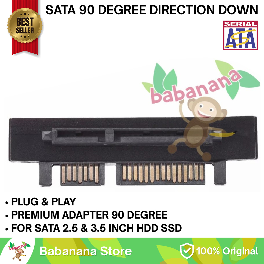 Adapter Sata to sata 90 degree siku hdd ssd hardisk konverter down