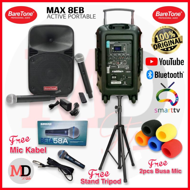Speaker Portable BARETONE MAX 08EB/Baretone Max 8EB/speaker portable baretone