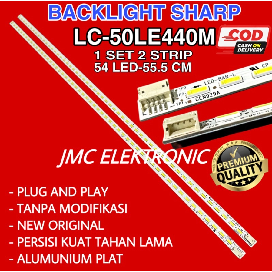 BACKLIGHT TV LED SHARP 50 INCH LC-50LE440M LC-50LE440 LC50LE440M LC50LE440 50LE440M 50LE LAMPU LED T