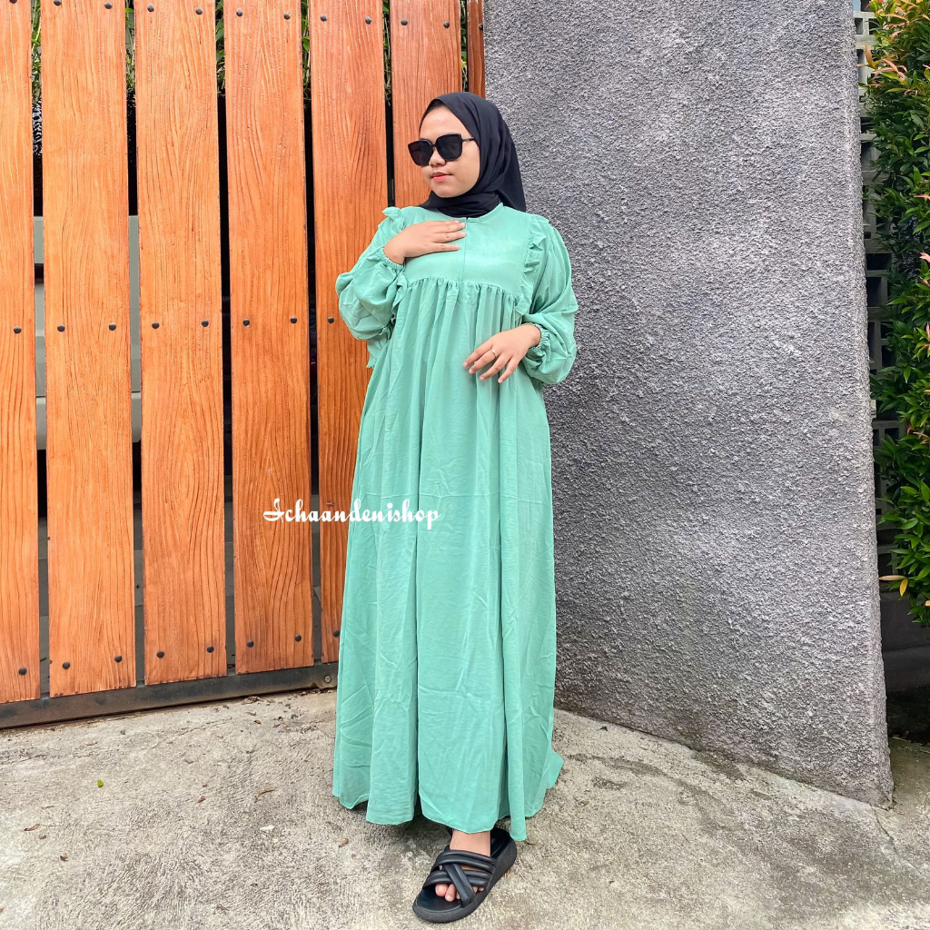 ICH - Gamis Adira Jumbo Ruffle Gamis Busui Dress Jumbo