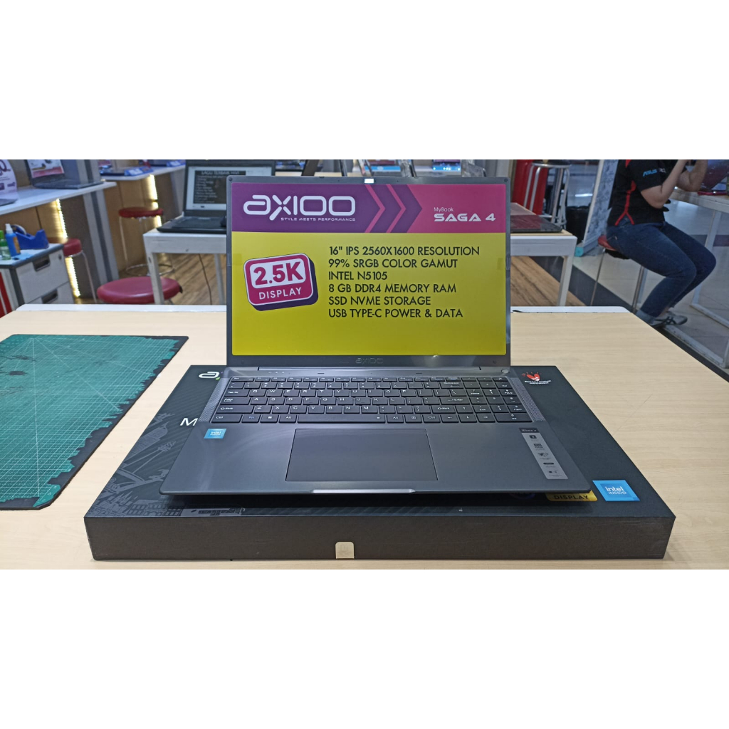 LAPTOP MURAH AXIOO MYBOOK SAGA 4 Intel N5105 8GB 256GB SSD 2.5K IPS WINDOWS 11 HOME