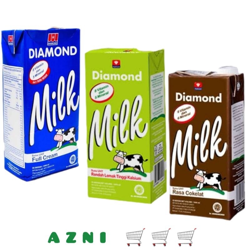 

DIAMOND UHT Milk 1 Liter - Full Cream/ Coklat/ Rendah Lemak/ All Varian