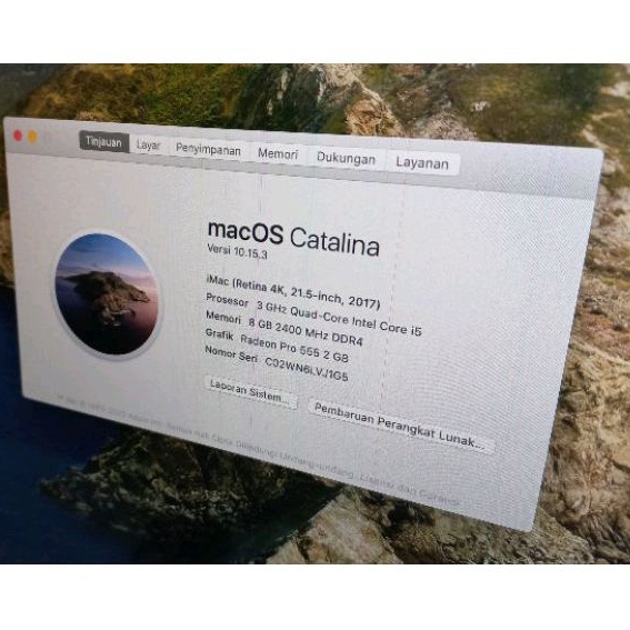 Apple iMac 4K Intel Core I5 lengkap dus buku 2017