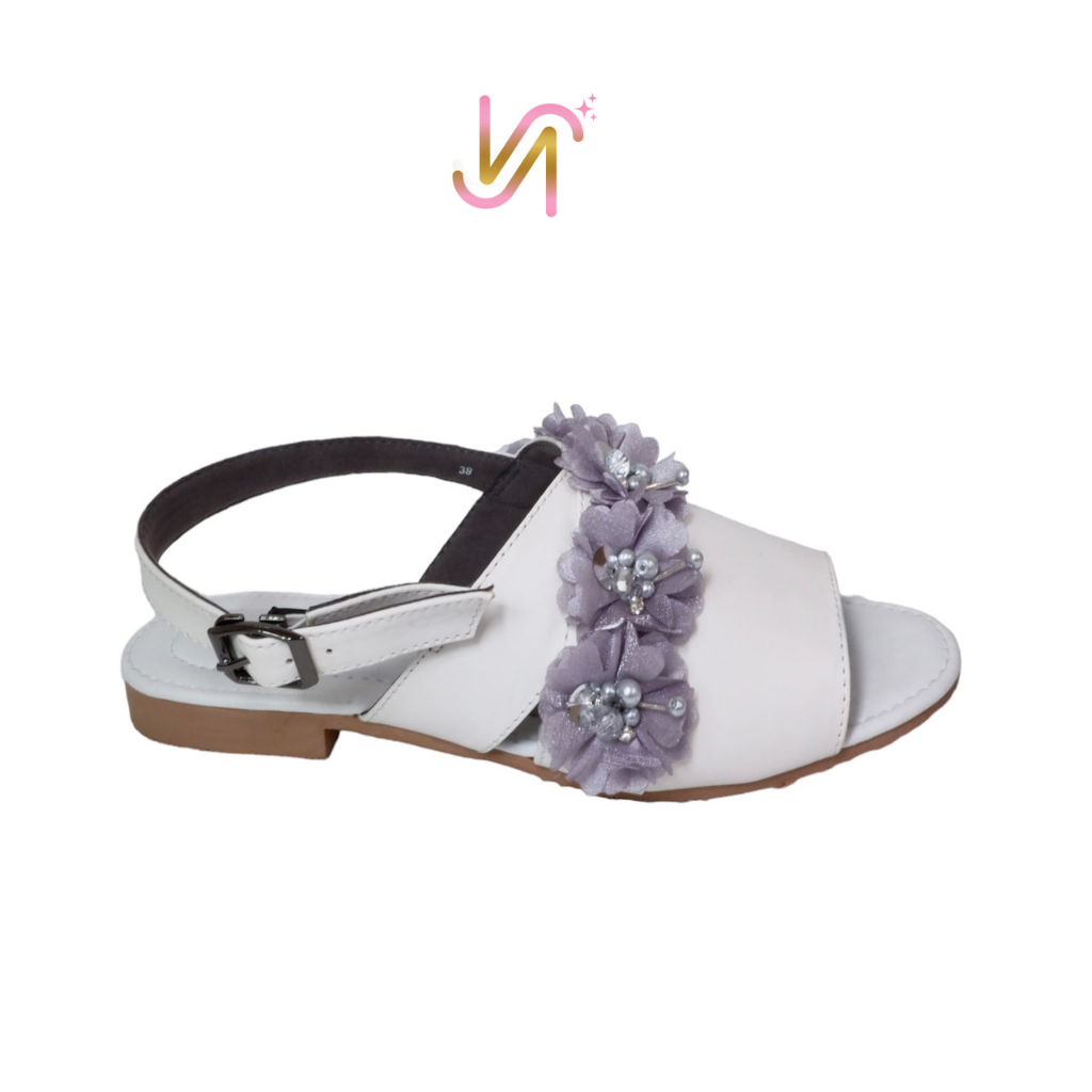 Nadilastuff Signature Raya collection Fransisca Organza Sandal Flat Wanita Premium