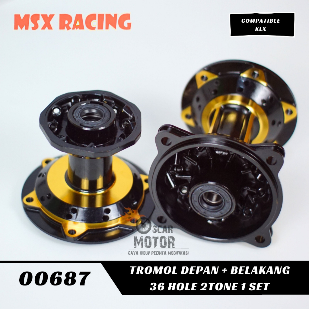 TROMOL SET KLX DEPAN BELAKANG TWOTONE 36 LOBANG -BONUS PIRINGAN KOMPLIT-