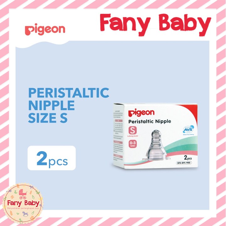 PIGEON PERISTALTIC SLIM NECK SILICONE NIPPLE ISI 2PCS