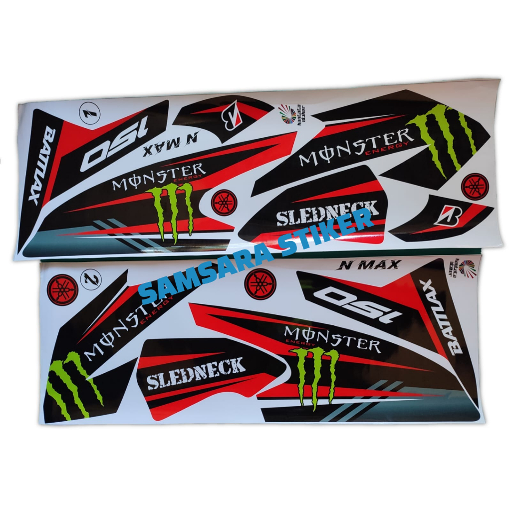 Stiker Motor Yamaha Nmax Variasi Monster Merah